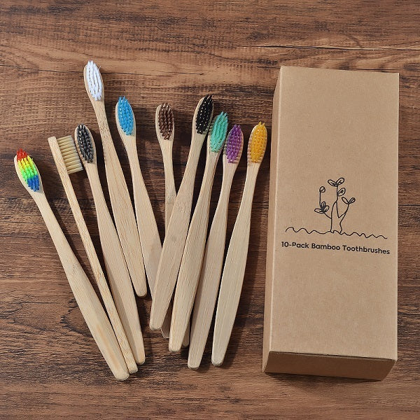 Sustainable Bamboo Toothbrush – Colorful Wooden Design, Eco-Friendly