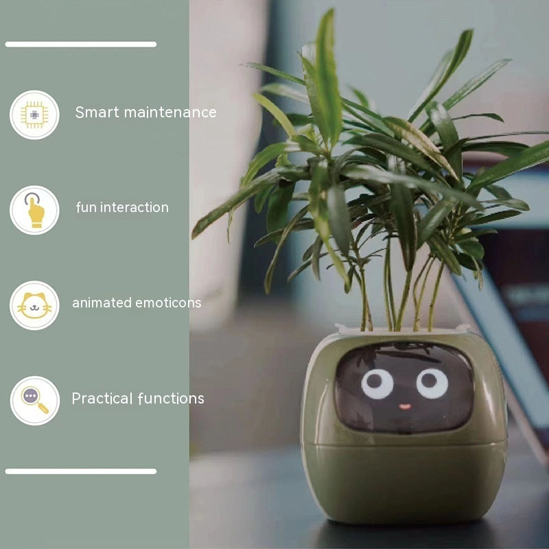 AI Smart Planter – 49+ Facial Expressions, 7 Sensors & Interactive Plant Care