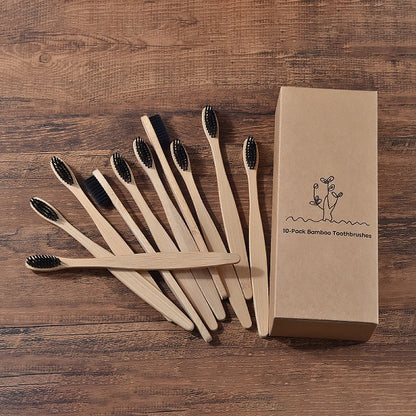 Sustainable Bamboo Toothbrush – Colorful Wooden Design, Eco-Friendly