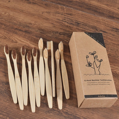 Sustainable Bamboo Toothbrush – Colorful Wooden Design, Eco-Friendly