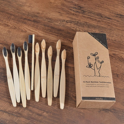 Sustainable Bamboo Toothbrush – Colorful Wooden Design, Eco-Friendly
