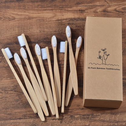 Sustainable Bamboo Toothbrush – Colorful Wooden Design, Eco-Friendly