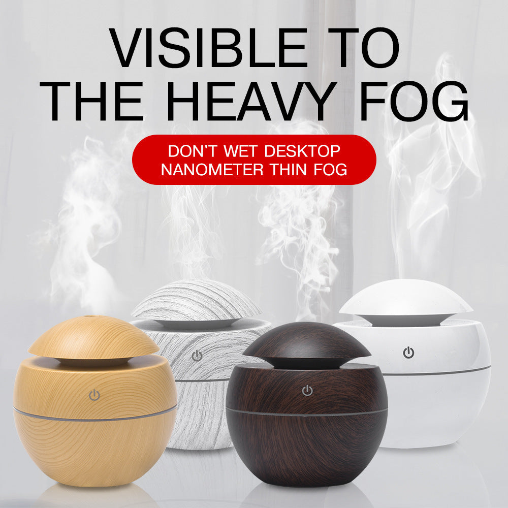 Eco-Friendly Mini Mushroom Humidifier – Ultrasonic, Wood Grain & Silent Operation