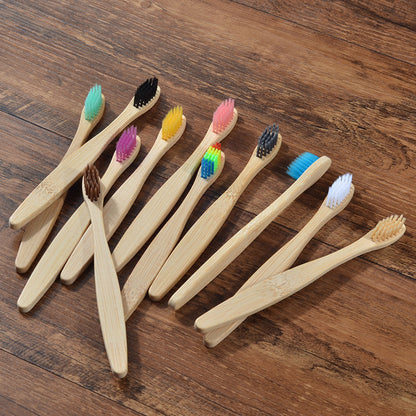 Sustainable Bamboo Toothbrush – Colorful Wooden Design, Eco-Friendly