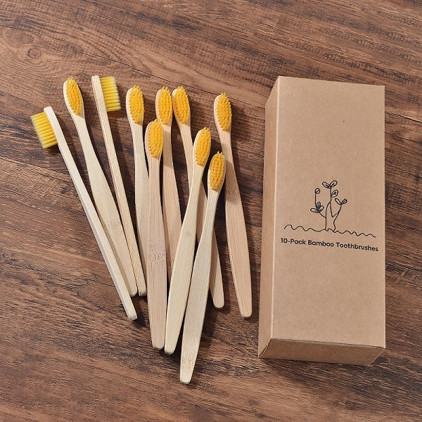 Sustainable Bamboo Toothbrush – Colorful Wooden Design, Eco-Friendly