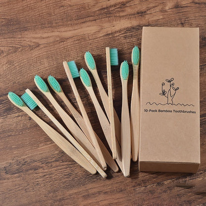Sustainable Bamboo Toothbrush – Colorful Wooden Design, Eco-Friendly