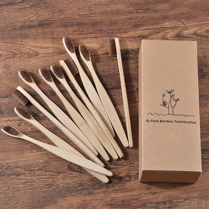 Sustainable Bamboo Toothbrush – Colorful Wooden Design, Eco-Friendly