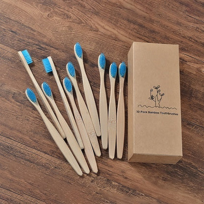 Sustainable Bamboo Toothbrush – Colorful Wooden Design, Eco-Friendly