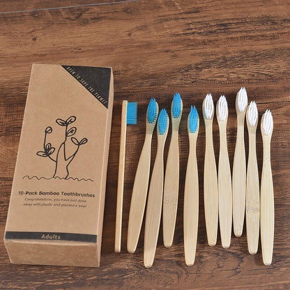 Sustainable Bamboo Toothbrush – Colorful Wooden Design, Eco-Friendly