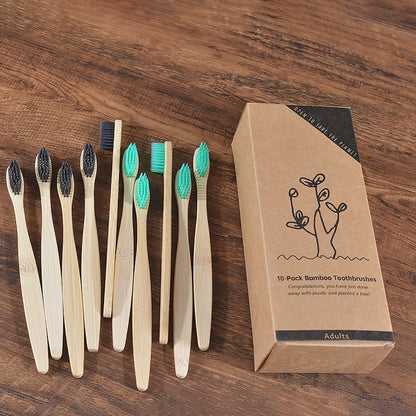 Sustainable Bamboo Toothbrush – Colorful Wooden Design, Eco-Friendly